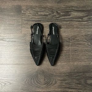 Jeffrey Campbell Black Myron Strappy Flat